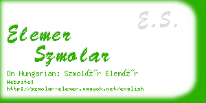 elemer szmolar business card